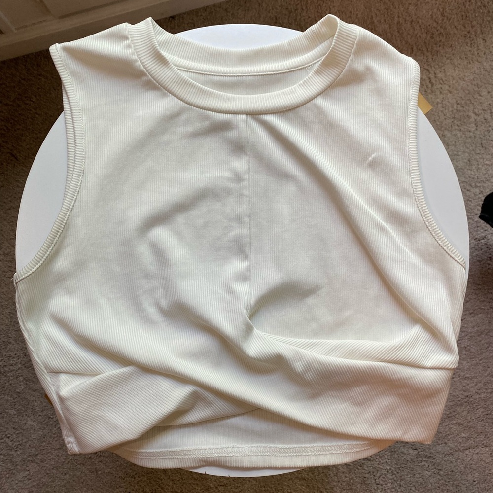 White wrap crop top